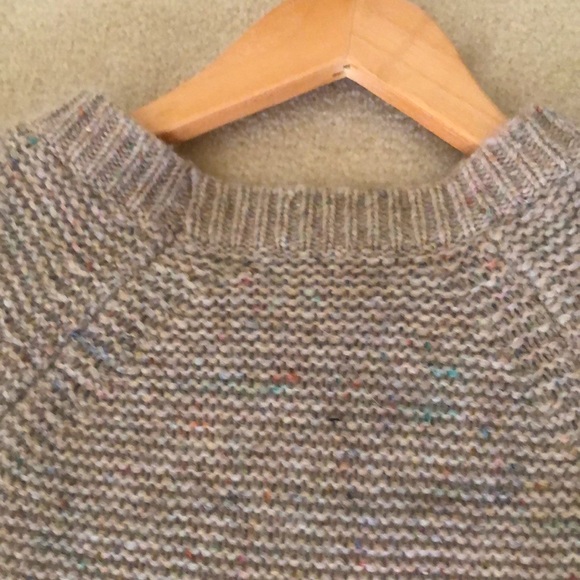 Madewell oatmeal rib sweater with pretty flecks of color Bell sleeves - Picture 14 of 15